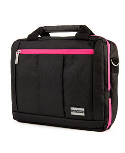 El Prado Laptop Messenger/ Backpack (Black/Magenta) 10-12"